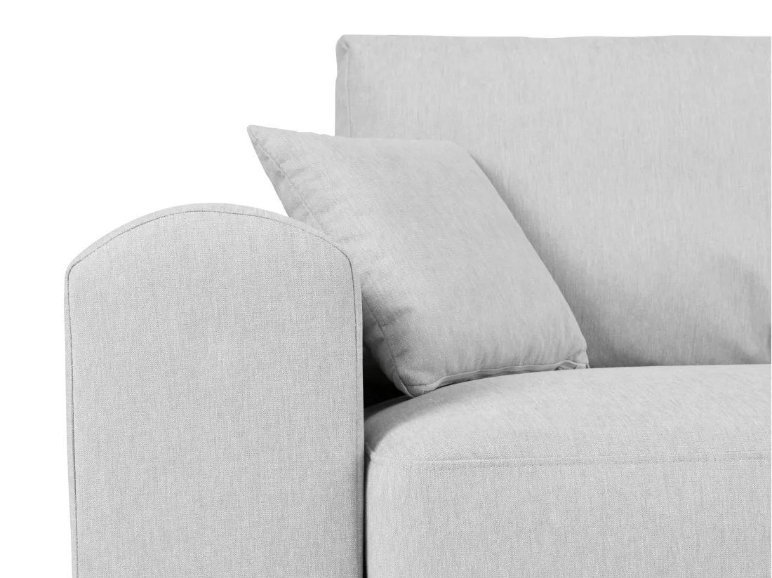 Canapé d'angle convertible et réversible en tissu gris clair ILANOR