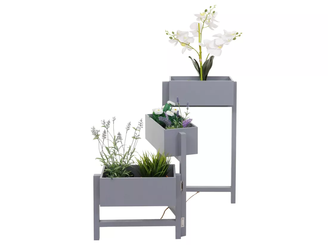 Étagère à plantes Étagère sur pied, gris-bleu