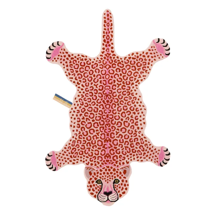 Doing Goods Tapis léopard rose en laine | Rose