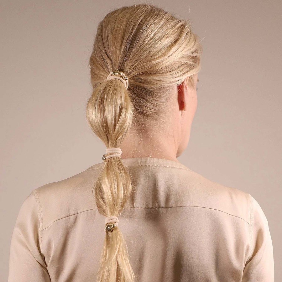 Corinne Hair Tie Metal Details 3-pack Cream 3pcs