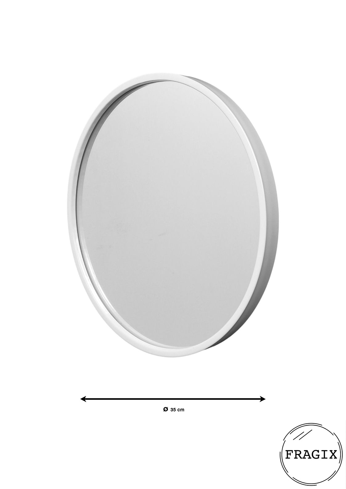 Fragix Boston wandspiegel rond - Wit - Metaal - Ã35cm