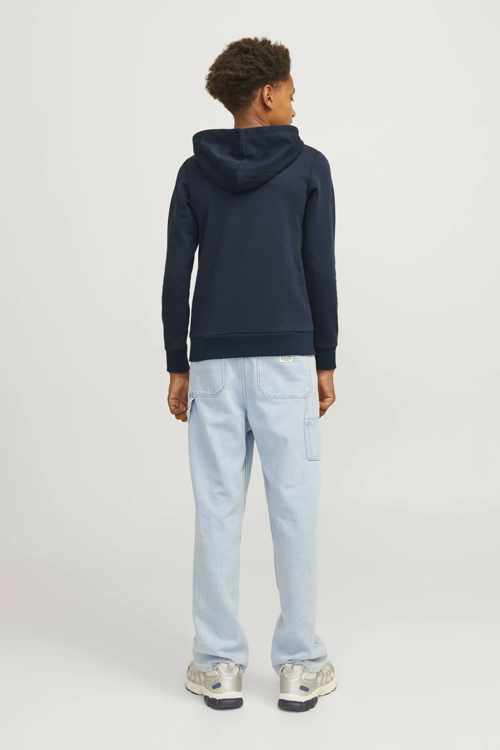 JACK & JONES hoodie JJNOLAN met logo donkerblauw