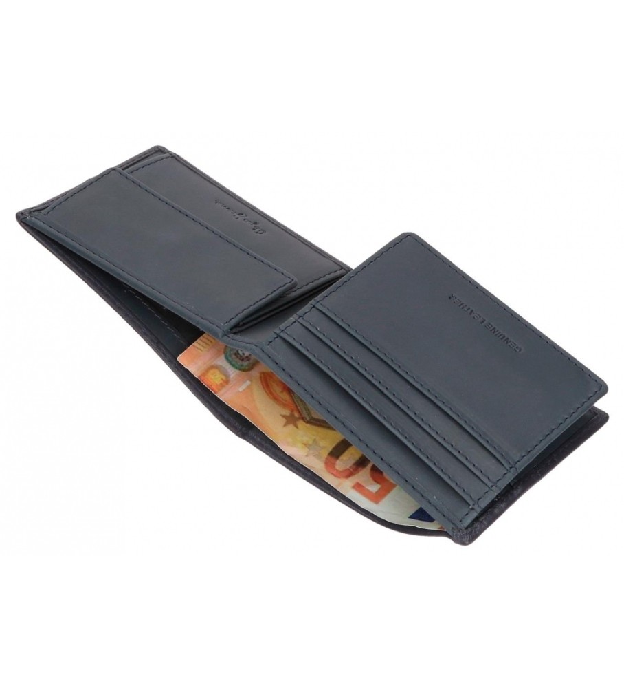 Carteira de couro Pepe Jeans Cracker azul marinho