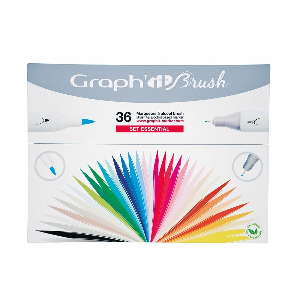 Set 36 marqueurs graph'it brush & extra fine - essentiels