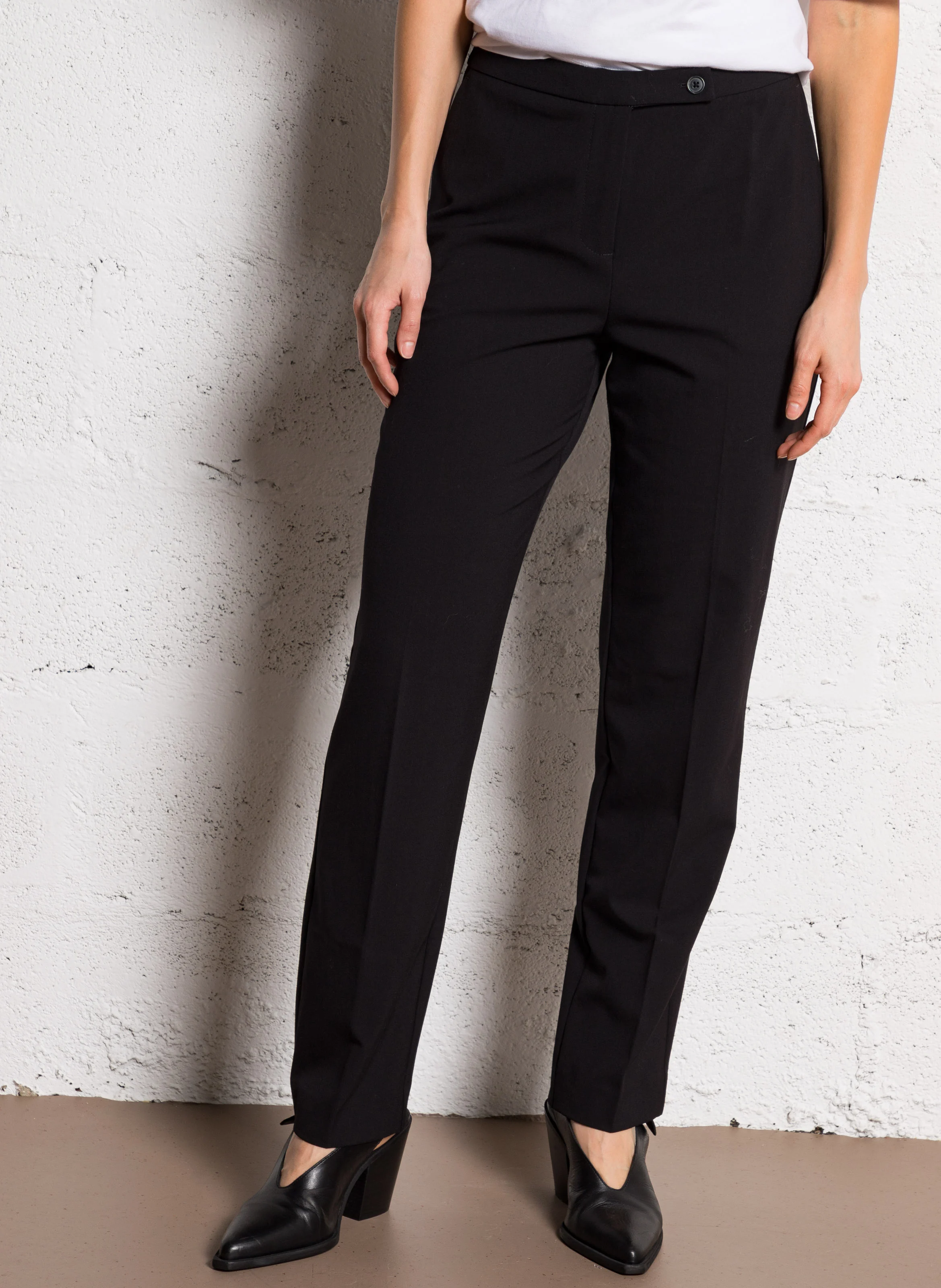 PENNY - Pantalon droit taille mi-haute | Noir