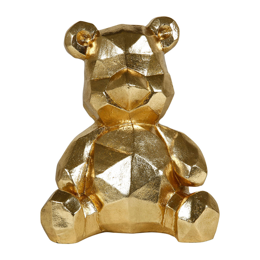 Déco ourson origami doré H38cm