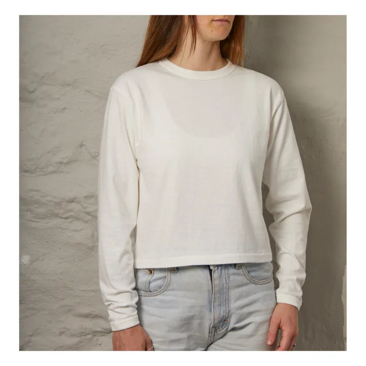 sunray T-shirt Hi'aka Femmes Manches Longues Coton Recyclé 260g | Ecru