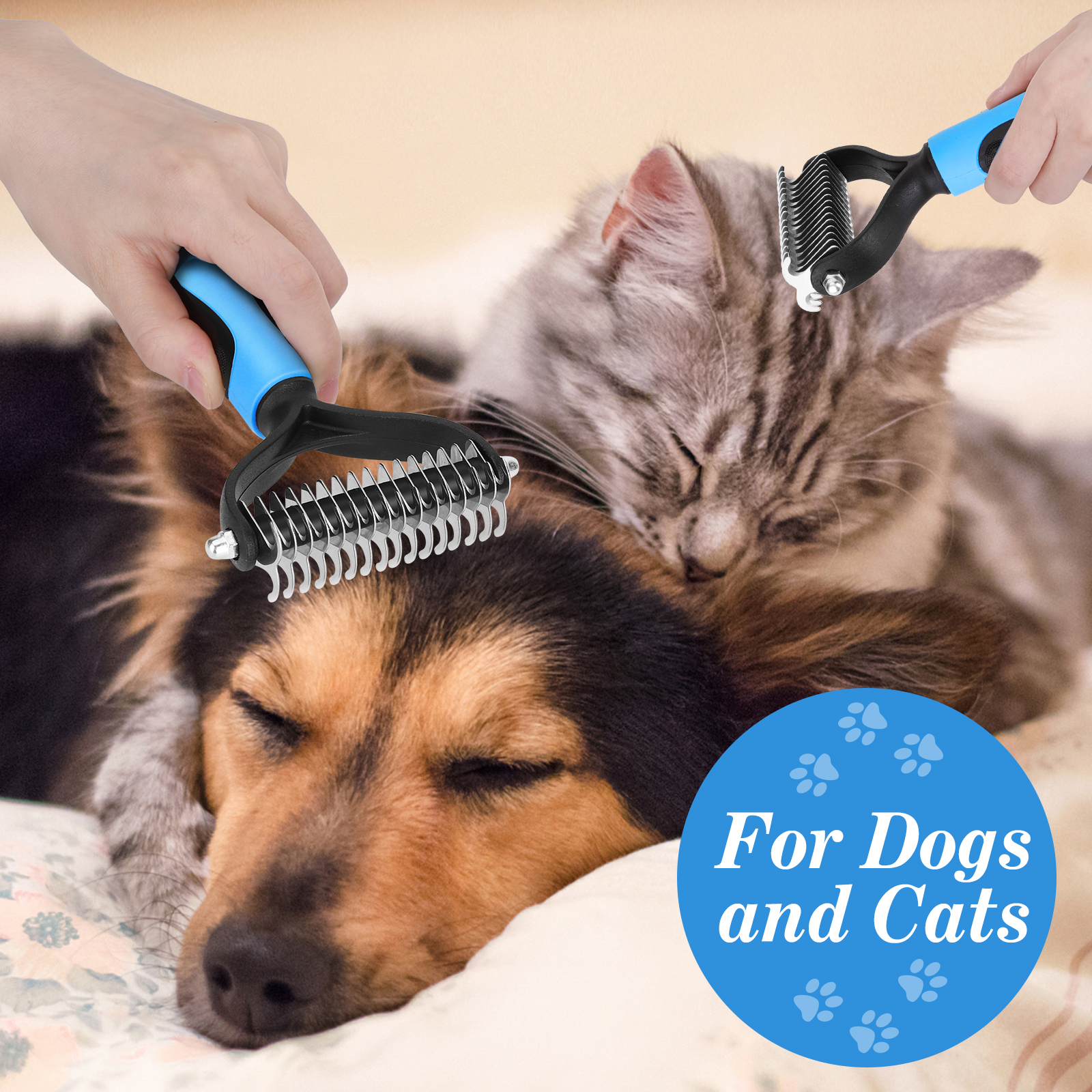 Escova Nobleza para cães e gatos, pente para remover pelos mortos e desembaraçar, para animais de estimação de pequeno, médio e grande porte.