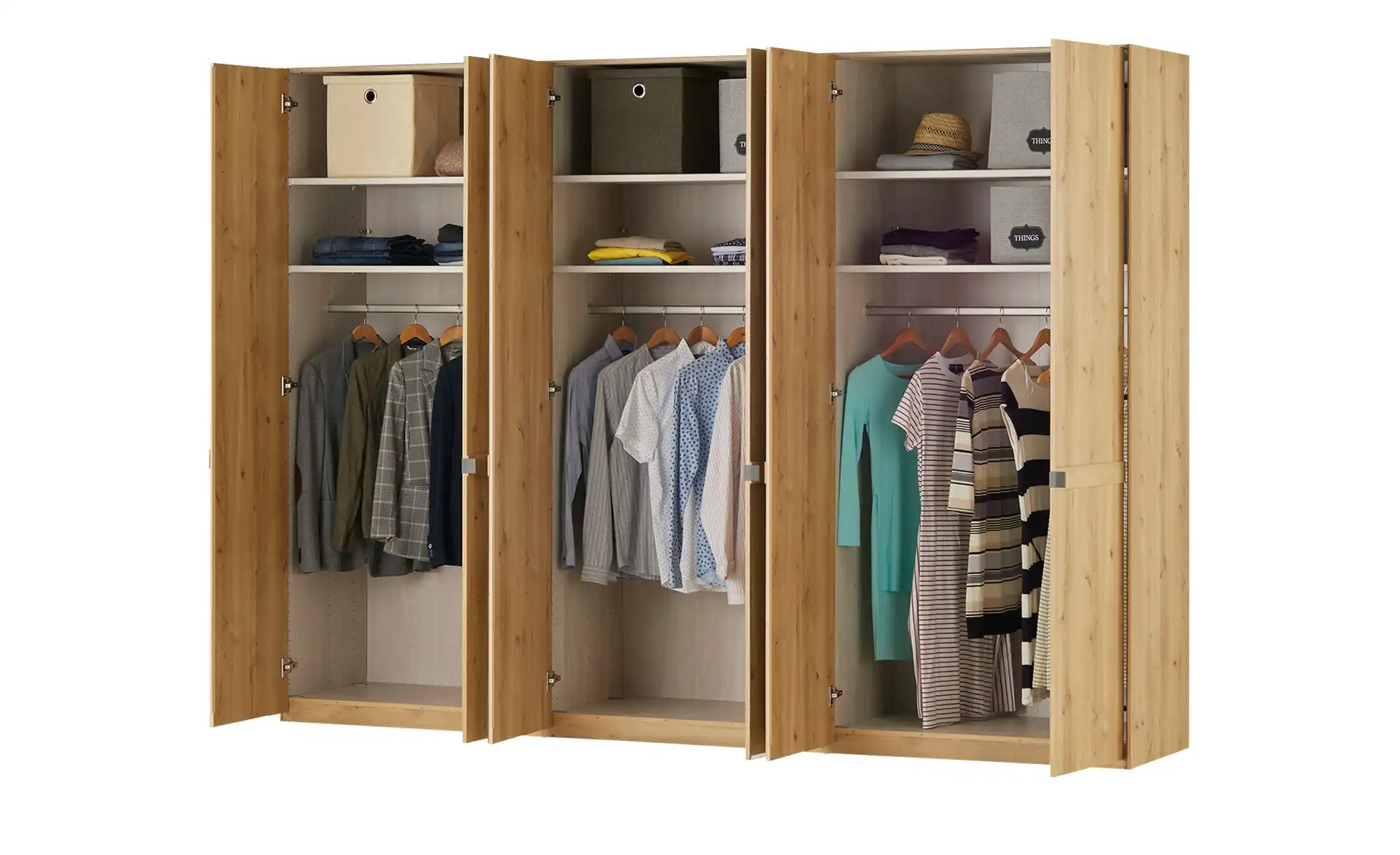 uno Drehtürenschrank, 6-türig mit Spiegeltüren Caballo