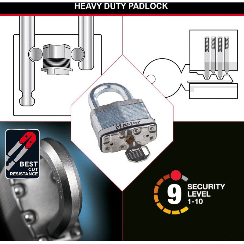 Cadenas à code en acier haute sécurité Excell® Master Lock - largeur 50 mm