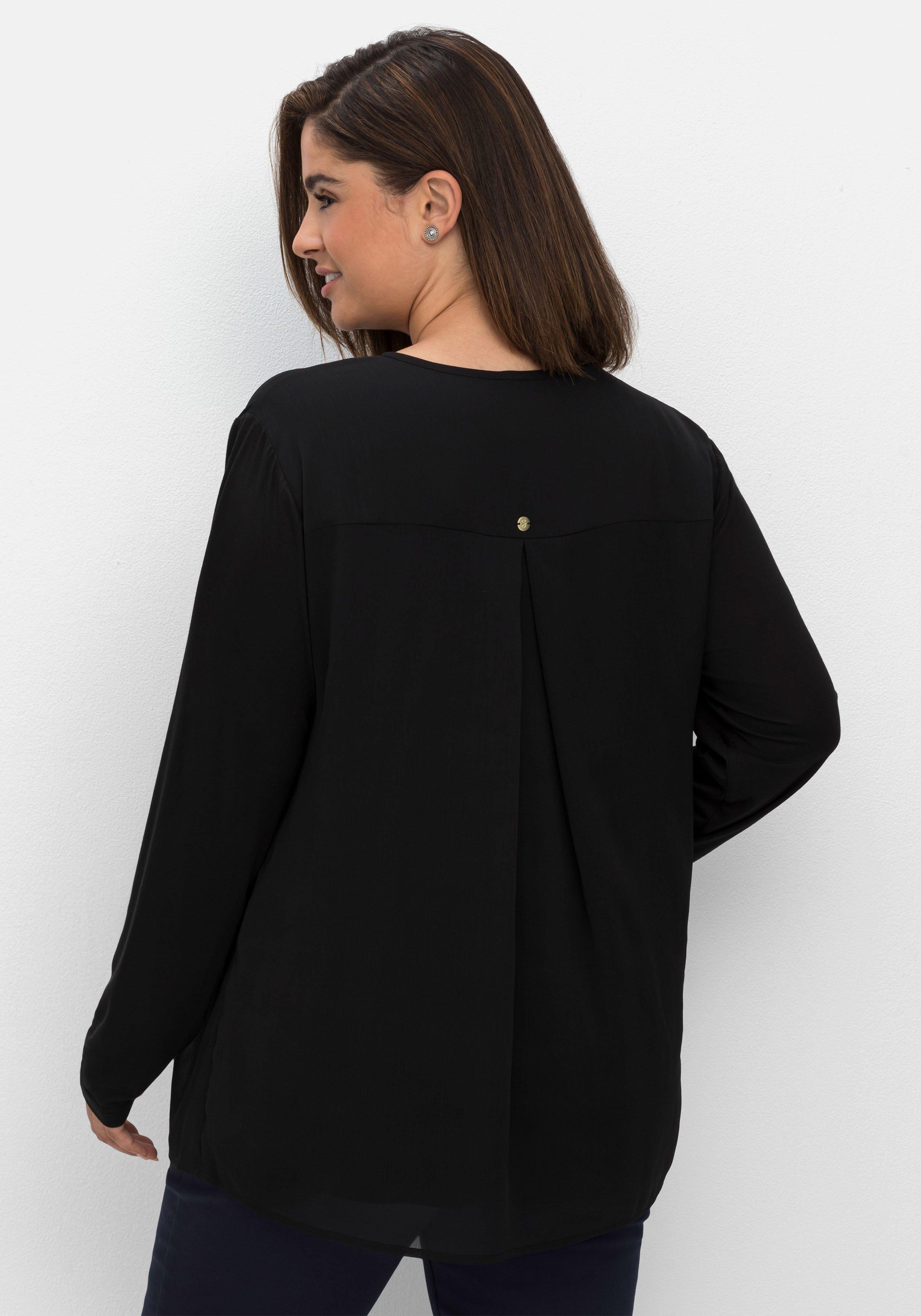 Tunika im Lagenlook aus Chiffon und Jersey