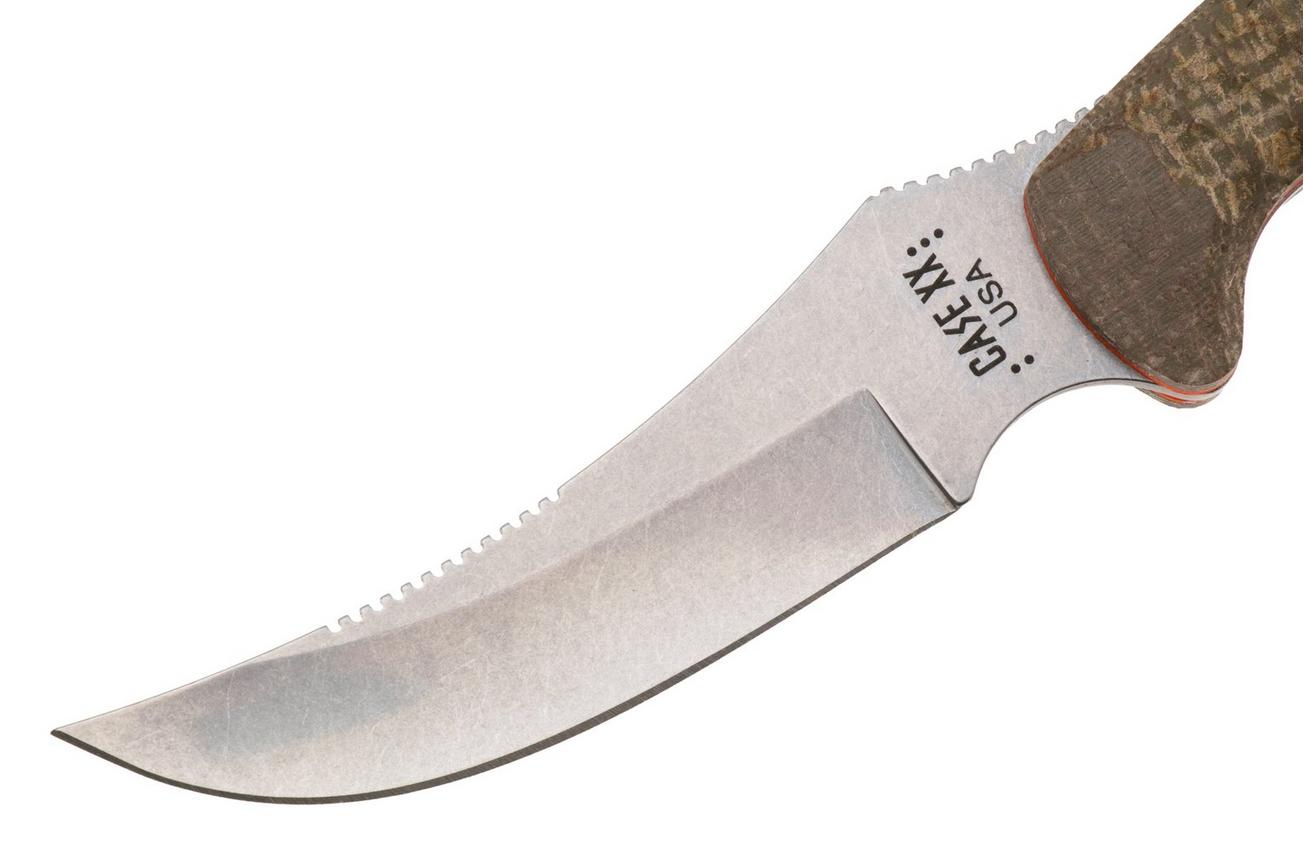 Case Ridgeback Hunter 30594, Stonewashed Stainless Steel, Green Laminate/Orange G-10, jachtmes