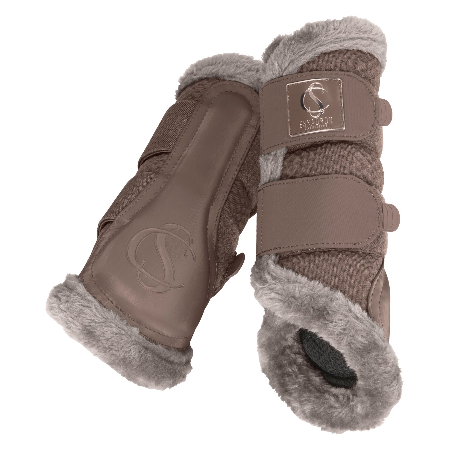 ESKADRON Classic Sports Gamaschen Mesh FauxFur - deep taupe