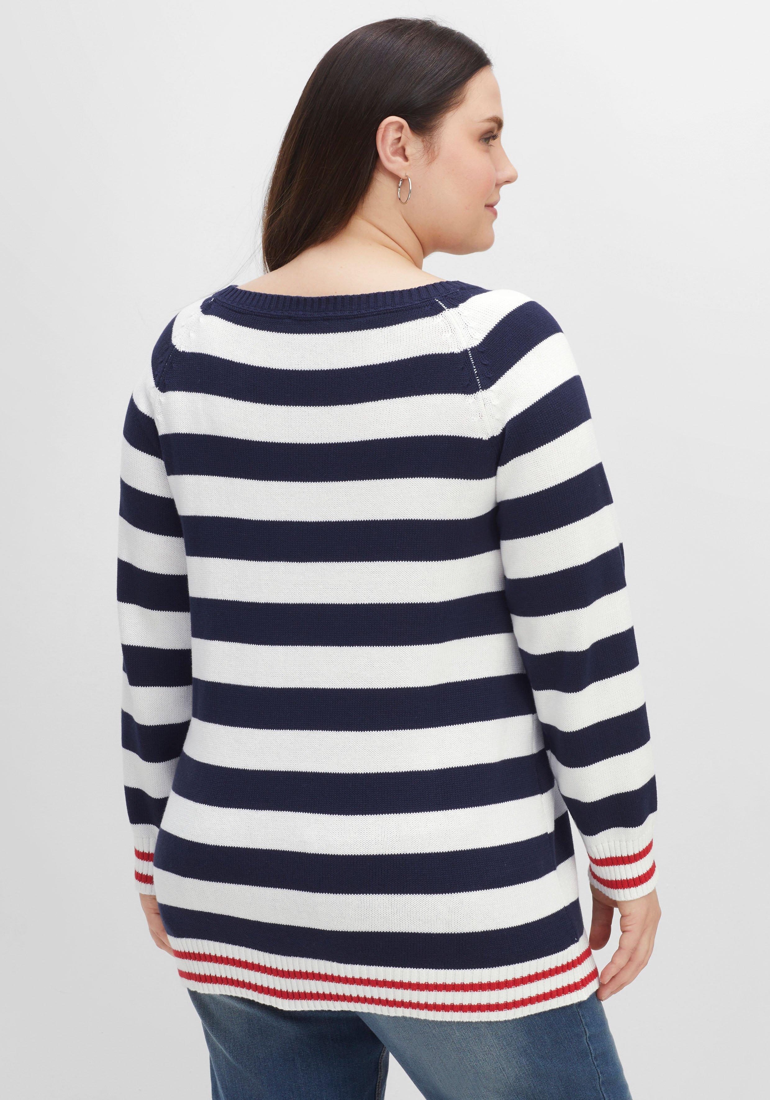 Pullover mit Blockstreifen und Rundhalsausschnitt