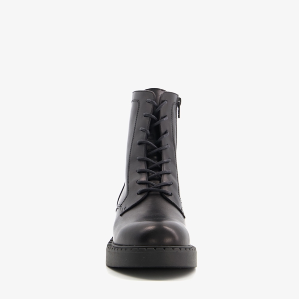 Harper leren dames veterboots met dubbele rits
