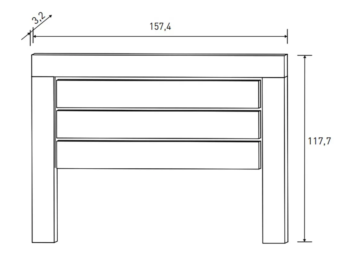 Ensemble tête de lit + 2 tables de chevet coloris Chêne truffé, blanc vieilli