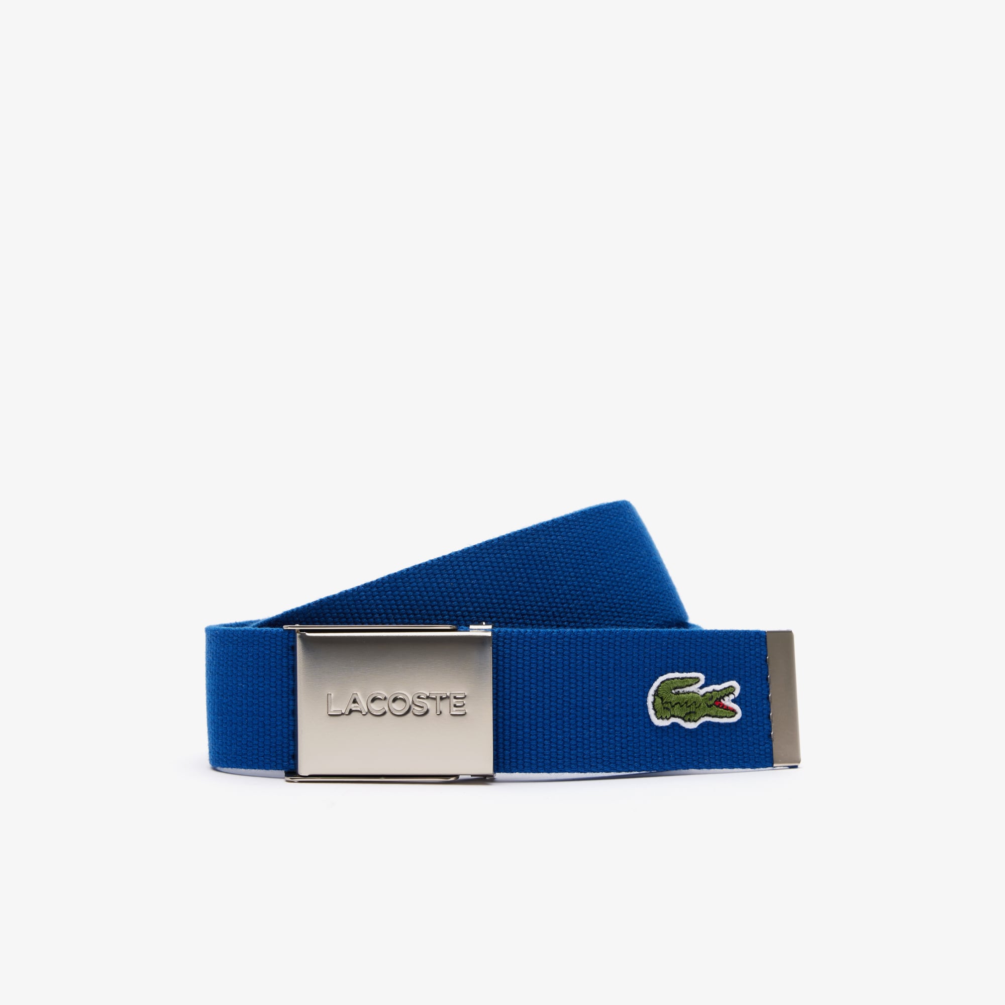 Ceinture sangle boucle gravée Lacoste Édition Made in France Ceintures - Bleu - Lacoste - Homme