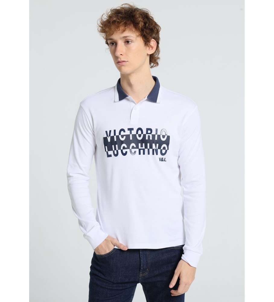 Victorio & Lucchino, V&L Polo de manga comprida 4370428 Branca