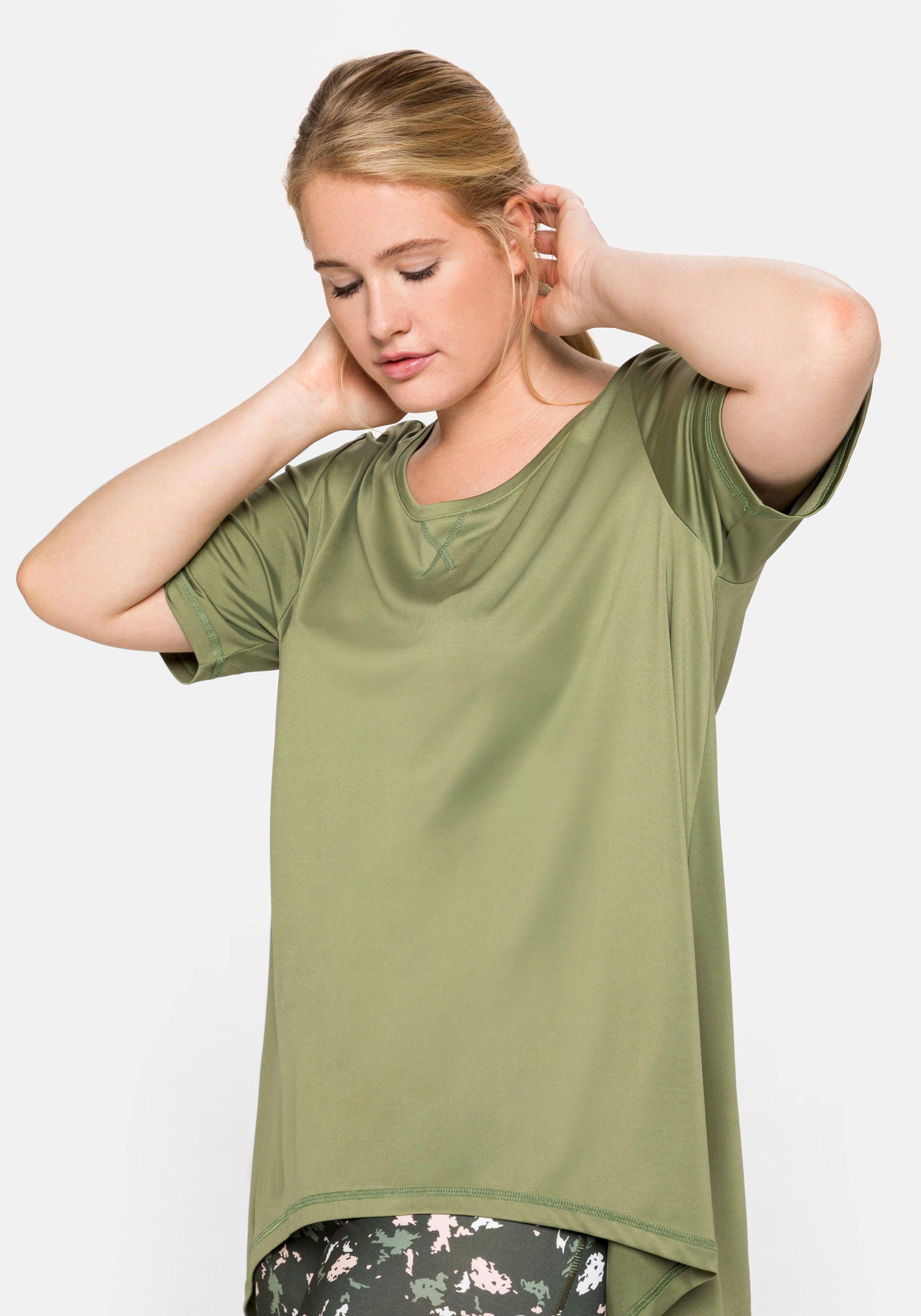 Funktionsshirt mit vorn gerundetem Saum