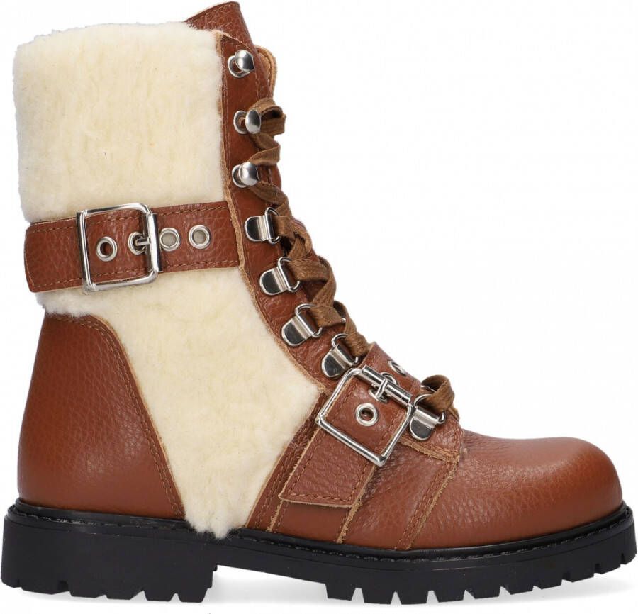 So Jamie Bruin Tinten Cosy Veterboots Laarzen Met Veters Meisjes Cognac