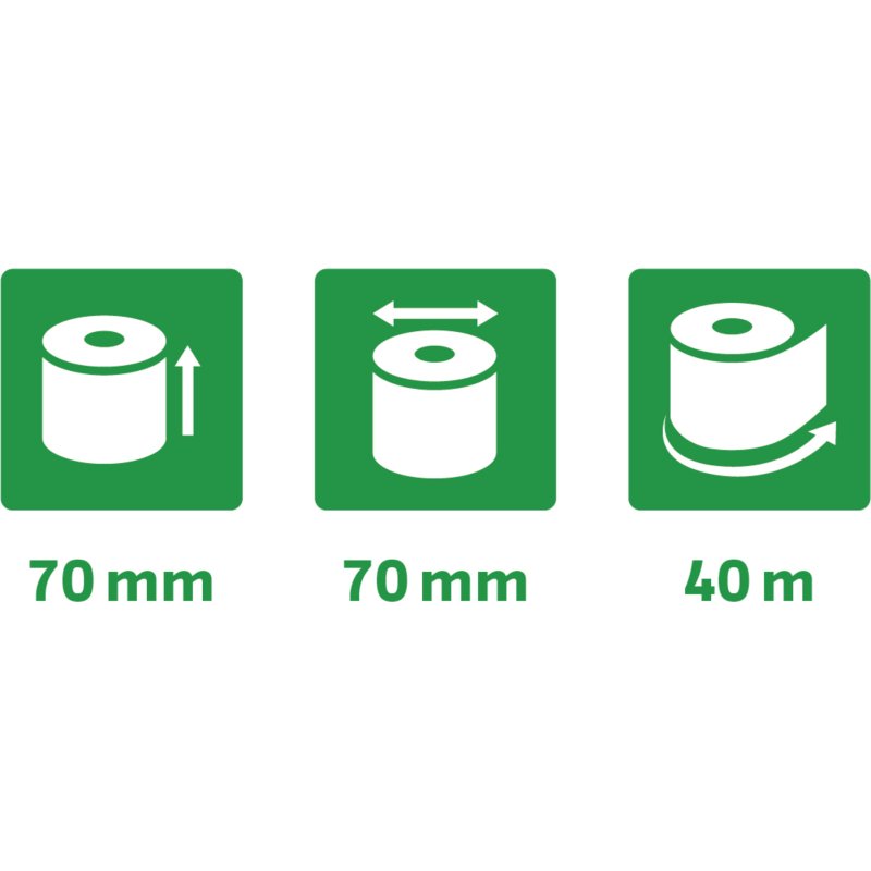 Bobines Calculatrices Exacompta 40513E - l 70 mm x L 40 m, Ø 70 mm - 1 pli(s) - paquet de 10