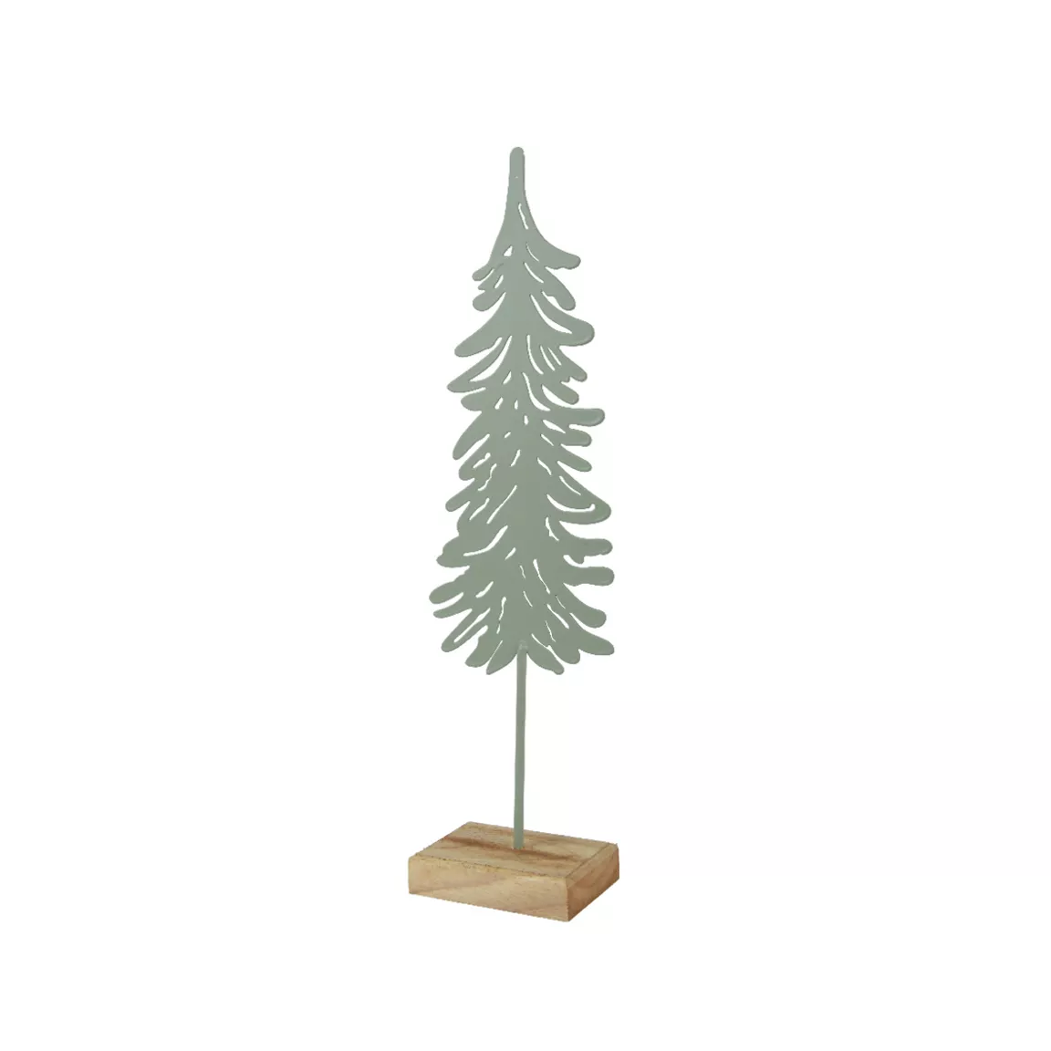 Sapin de Noël en métal à poser (H37 cm) Manigod Menthe blanche