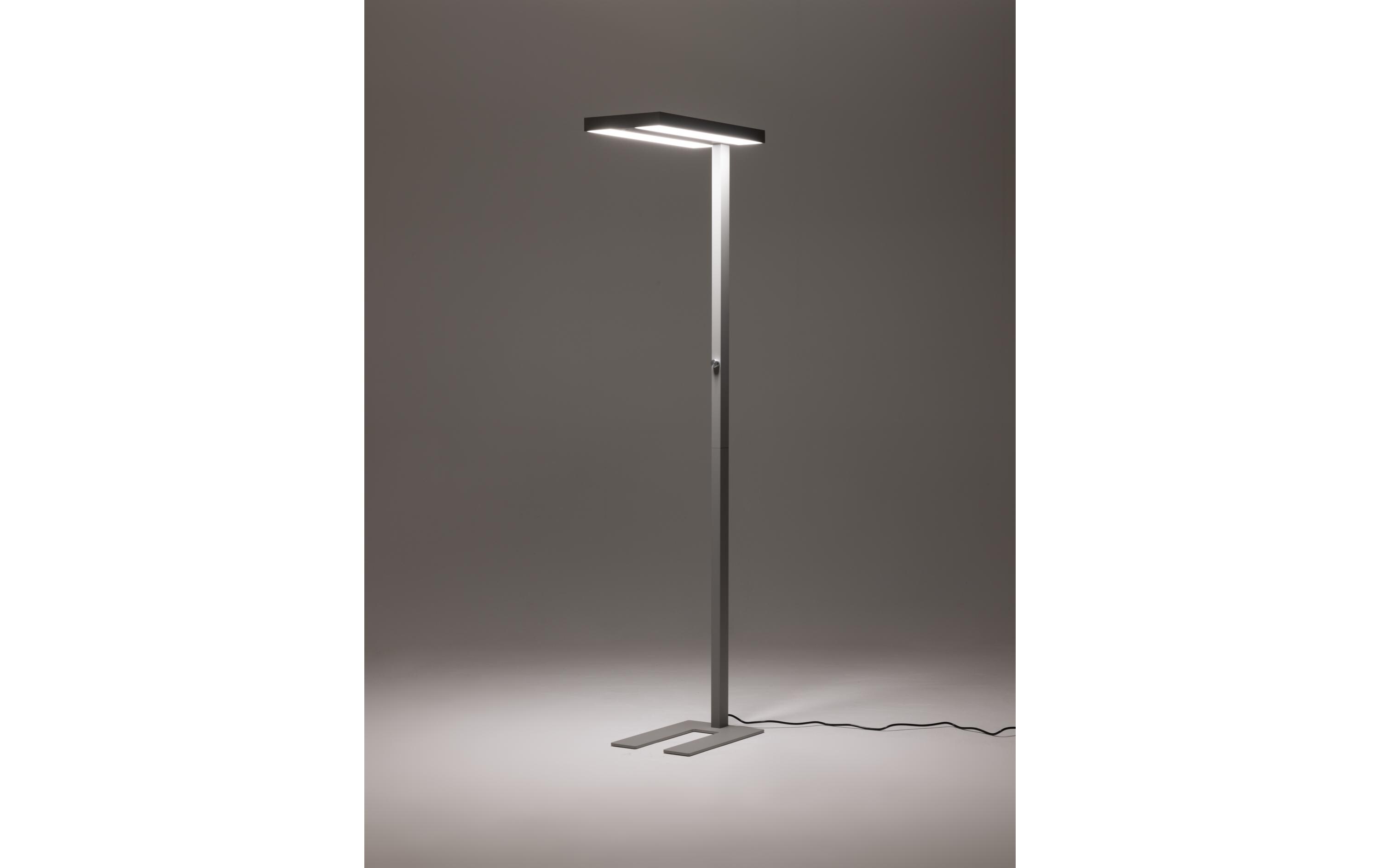 Bürostehleuchte LED 80 W, Grau<br>Dimmbare Stehleuchte für Boden- und Deckenbeleuchtung