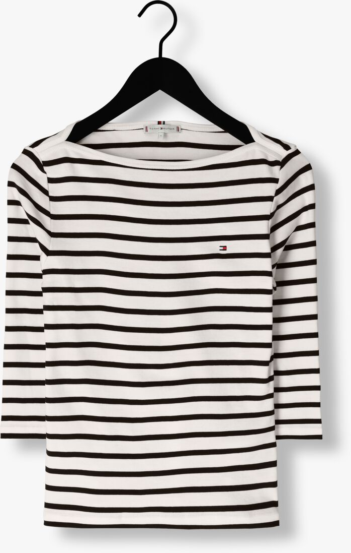 TOMMY HILFIGER witte tommy hilfiger  new cody slim boat-nk 3/4 sleeve