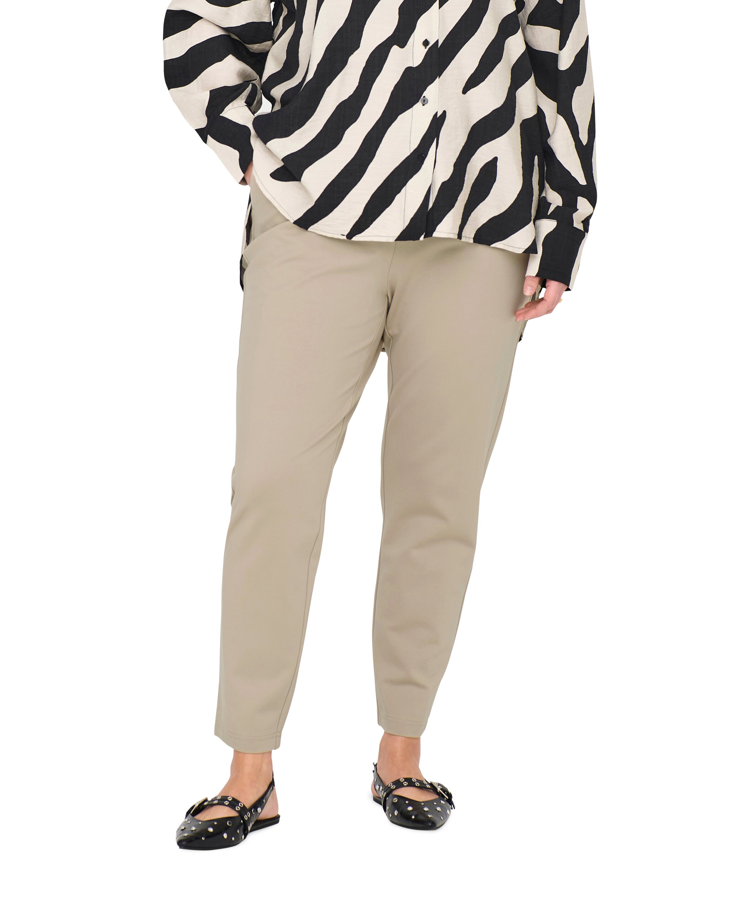 Only Carmakoma CARGOLDTRASH  CLASSIC NOOS dames broek beige