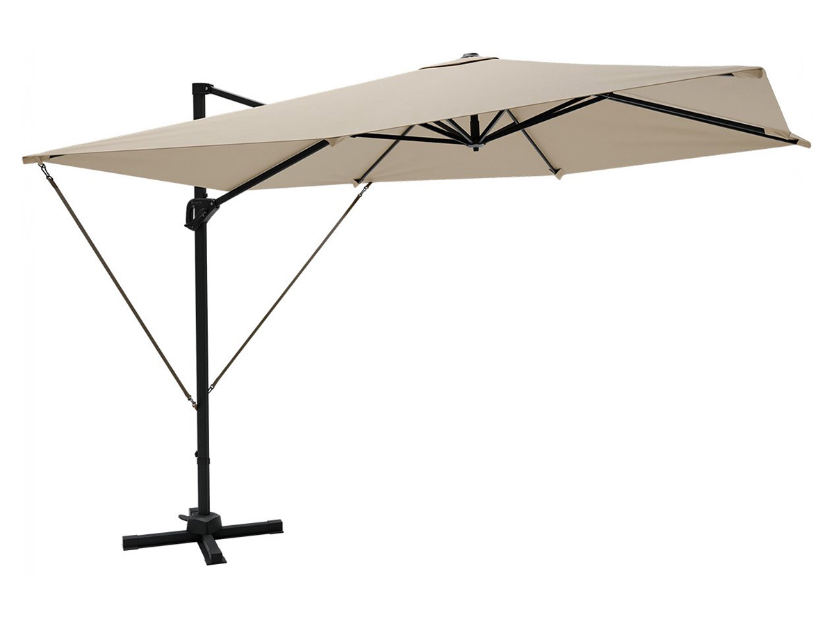 LifeGoods 300x300cm kantelbare parasol met hoes - Taupe
