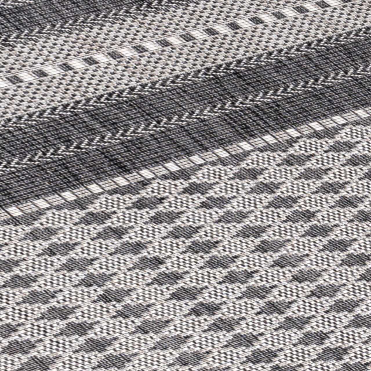 In Outdoor Teppich Beige, Vintage Design, Flachgewebe, Wetterfest