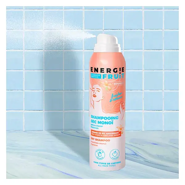 Shampoo Seco Energy Fruit para Cabelos, Frescor e Volume Monoi 150ml