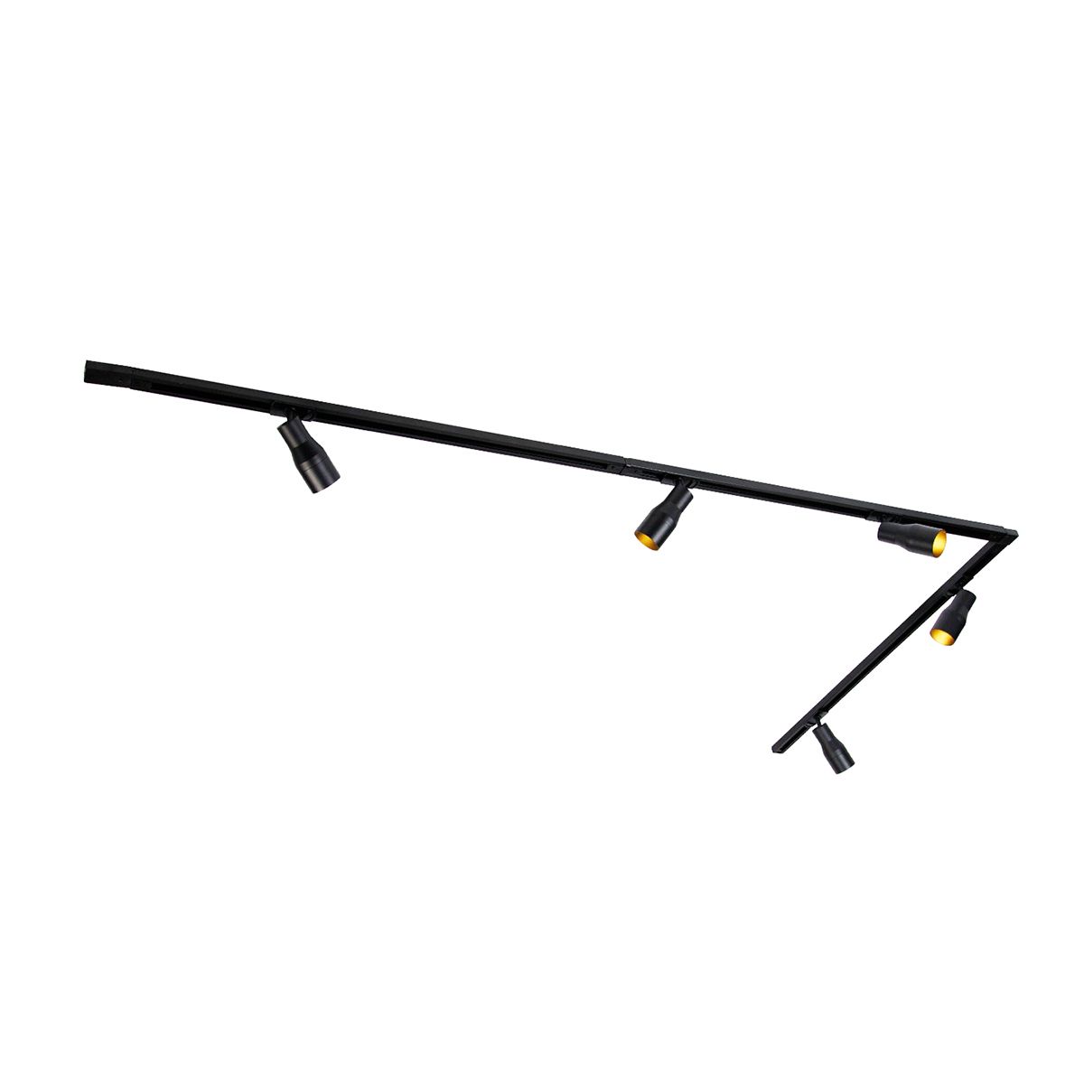 Modern railsysteem met 5 spots zwart 1-fase - Iconic Kohua