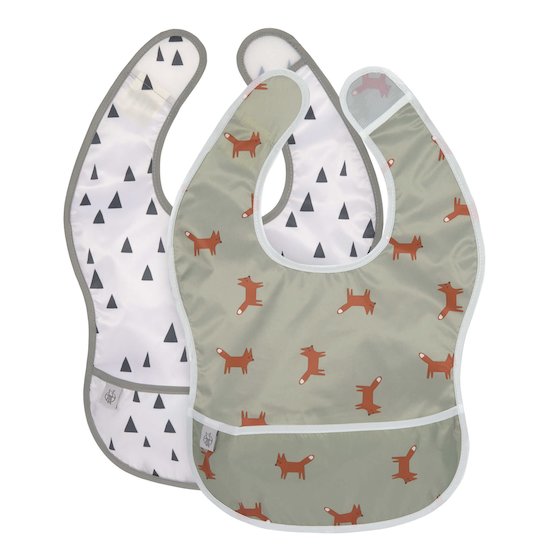 Little Forest Lot de 2 bavoirs avec poche   Renard        de               Lässig
