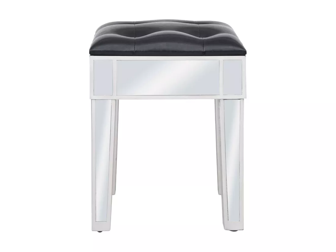 Coiffeuse miroir avec tabouret MDF et verre
