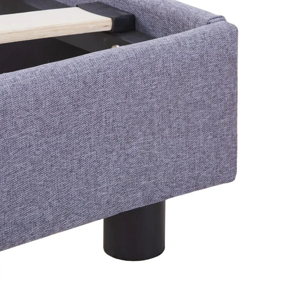 vidaXL - Bed frame met hoofdbord - Lichtgrijs - Stof - 140x200 cm