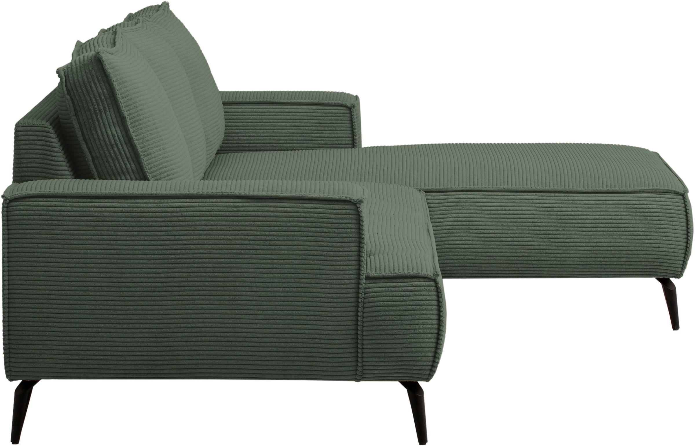 Home affaire Ecksofa »TVINNU, L-Form, 275cm, in Cord und Leinenoptik« wahlweise Recamiere rechts/links, schwarze Füsse, bequemer Sitzkomfort