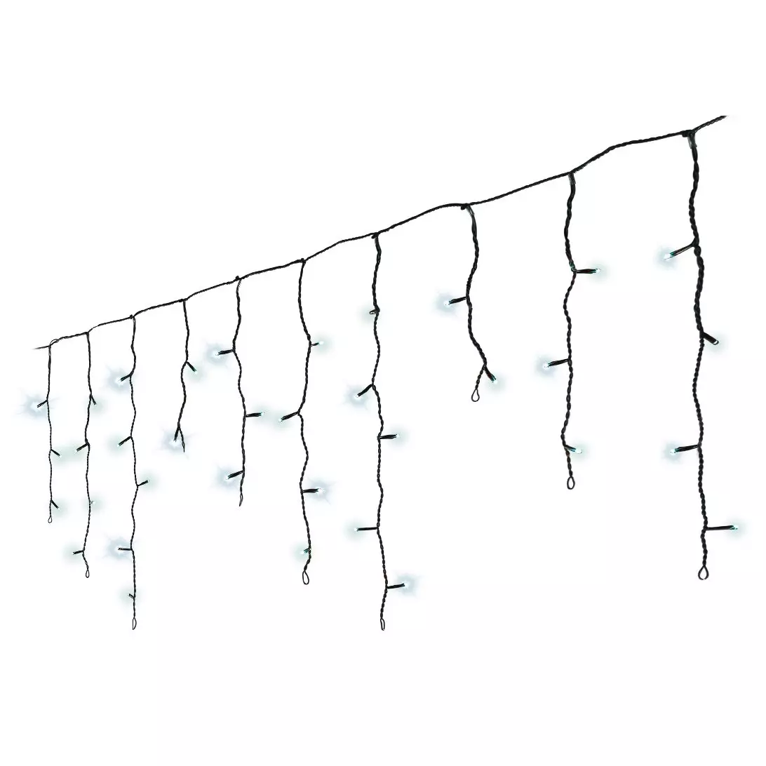Stalactite lumineuse 5 m 119 LED câble noir Stars Blanc froid