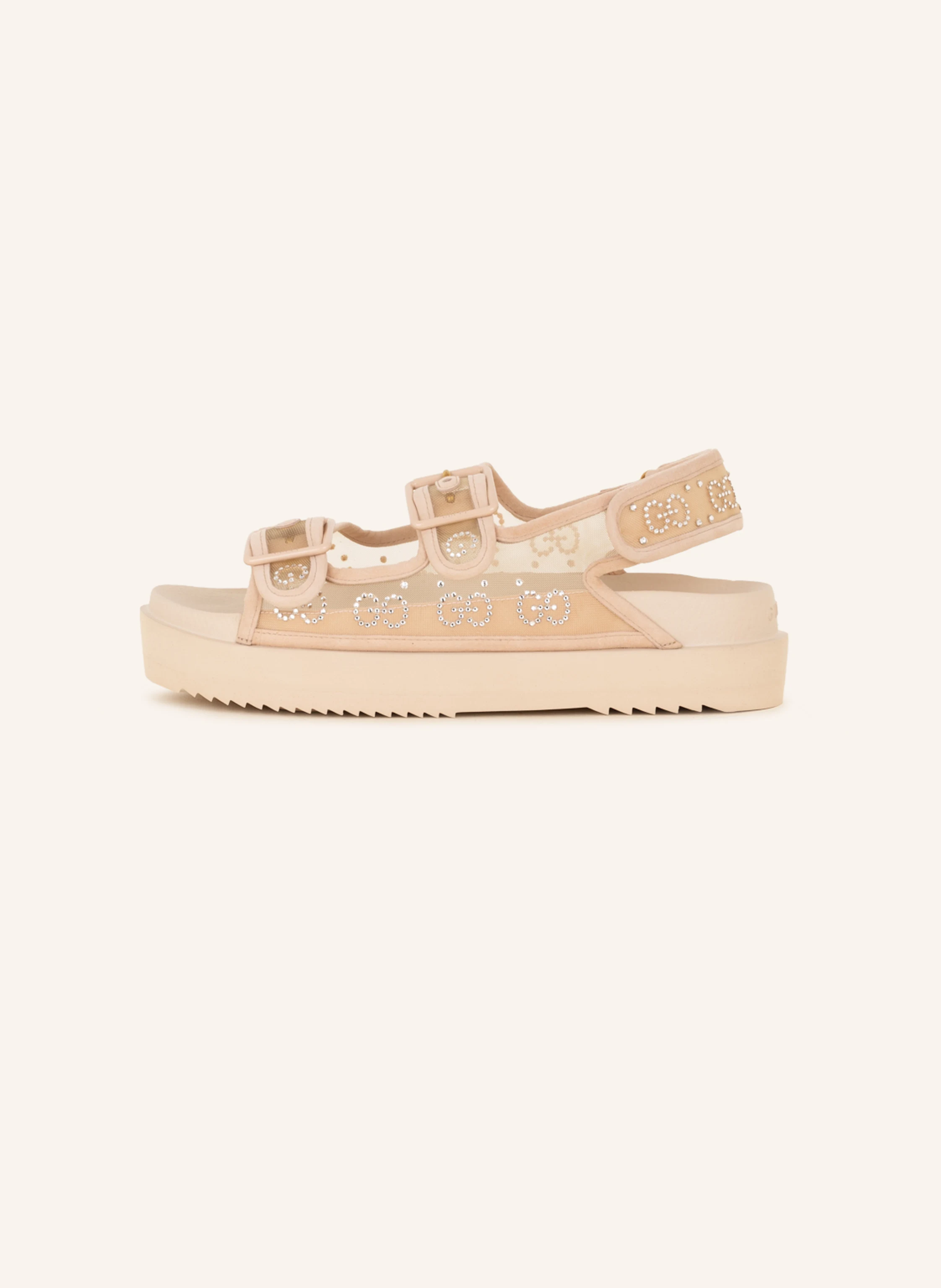GUCCI Plateau-Sandalen mit Schmucksteinen