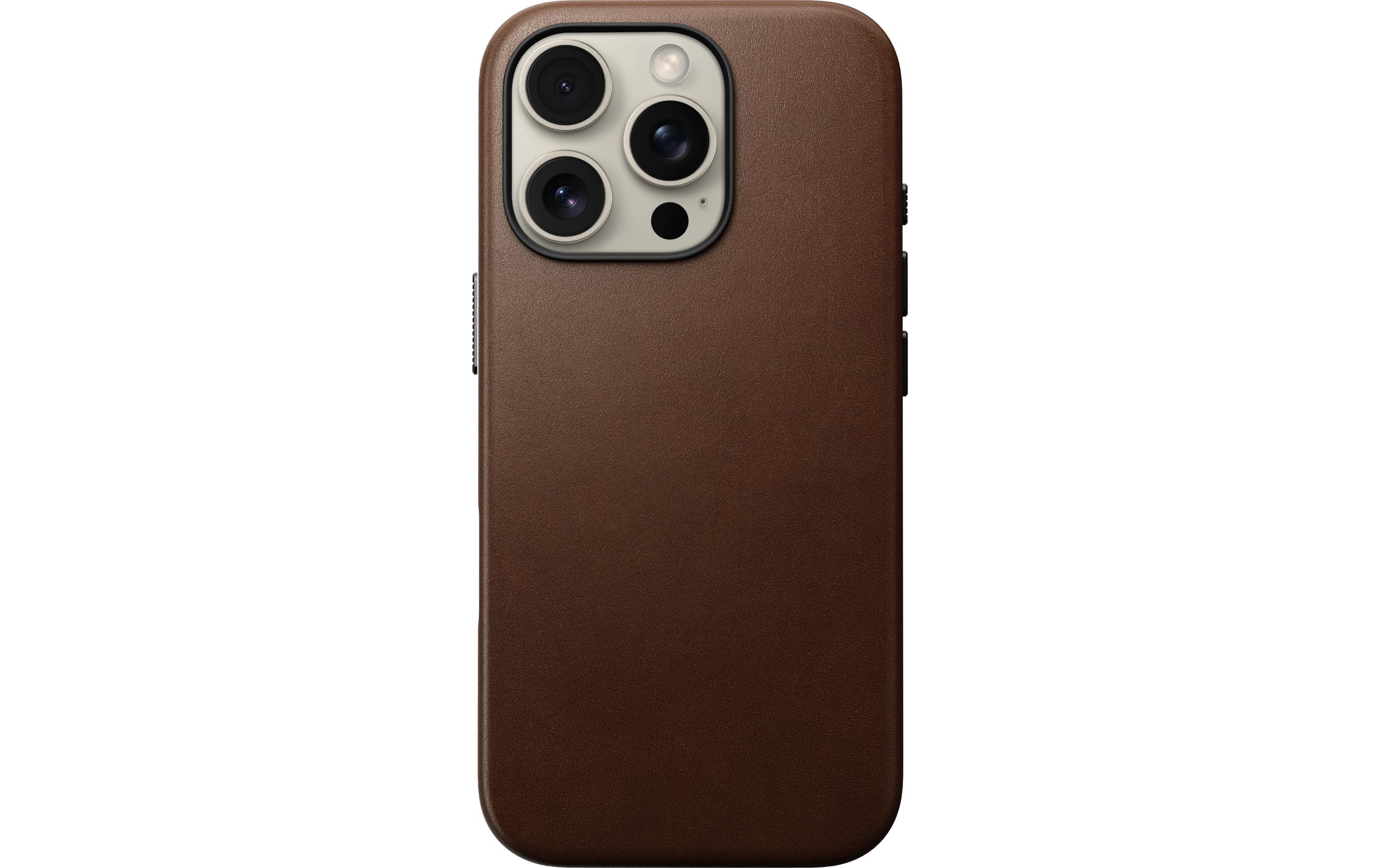 Back Cover Traditional Leather iPhone 16 Pro RostbraunSchutzhülle aus Leder für das Apple iPhone 16 Pro