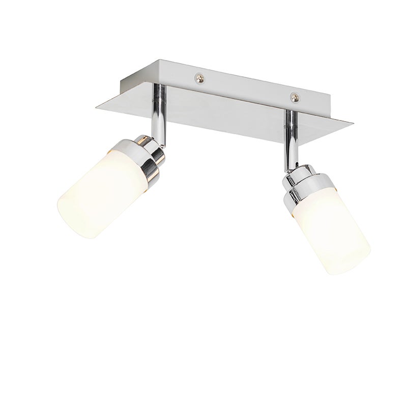 Moderne badkamerspot staal 2-lamps IP44 - Japie