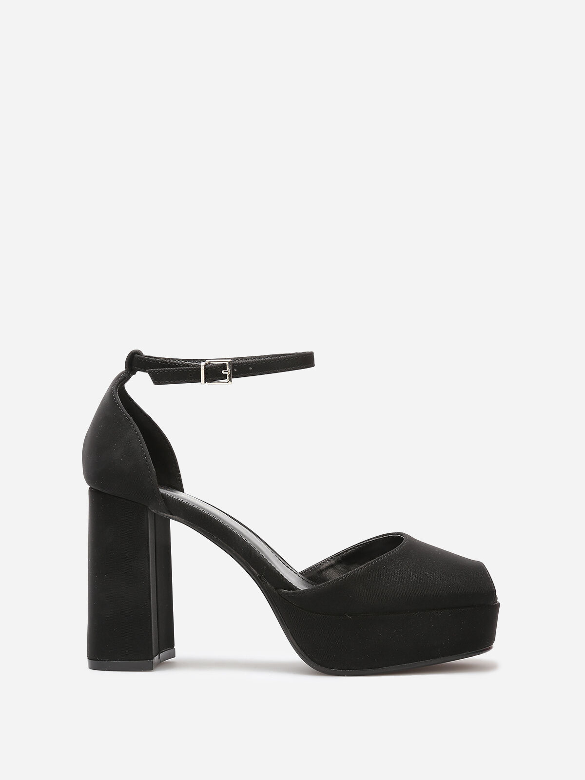 Escarpins peep toes à plateforme- Noir
