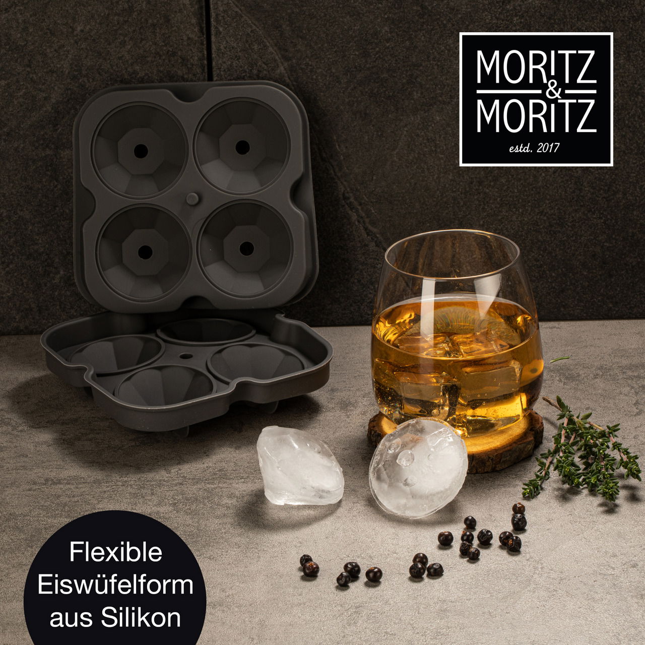 Moritz & Moritz Eiswürfelform Diamanten 2er Set