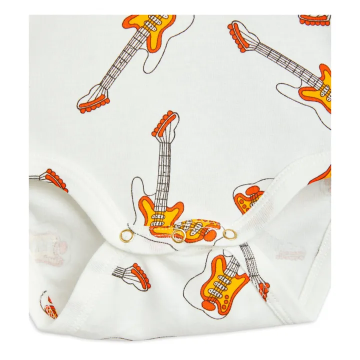 Mini Rodini Body Coton Bio Guitare | Blanc