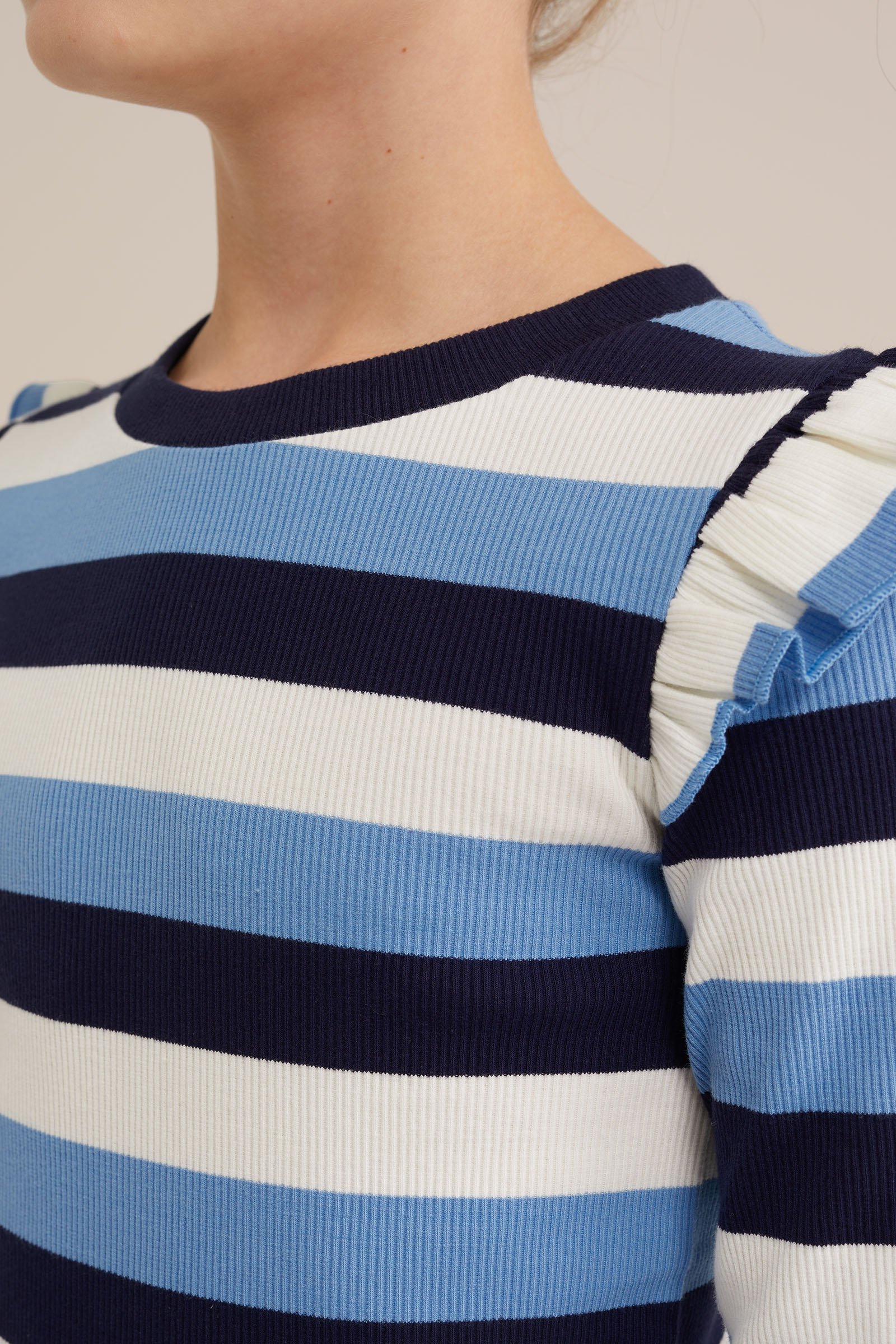 Meisjes jurk met rib structuur WE Fashion Lichtblauw