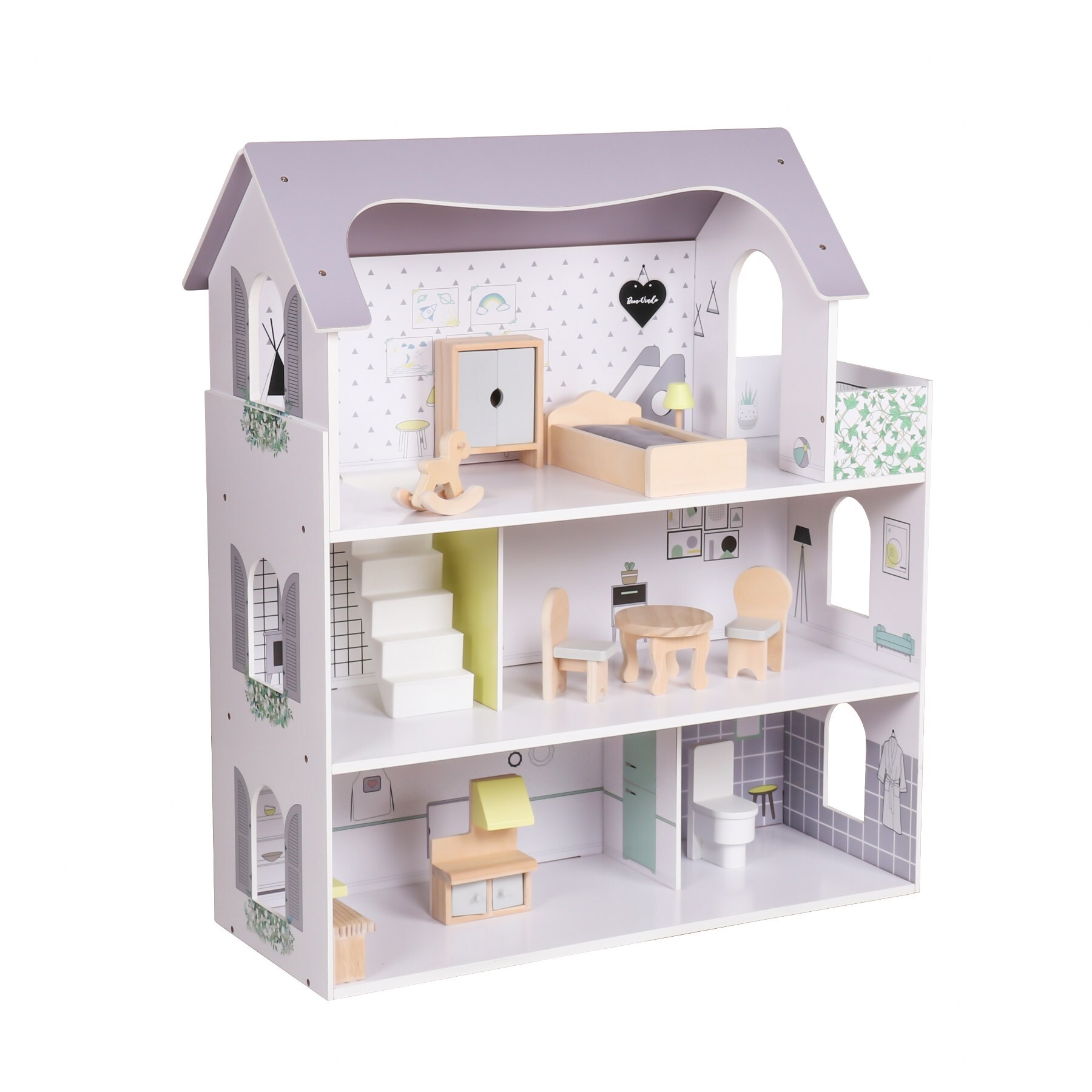 Coemo Puppenhaus Anna Villa möbliert 3 Etagen