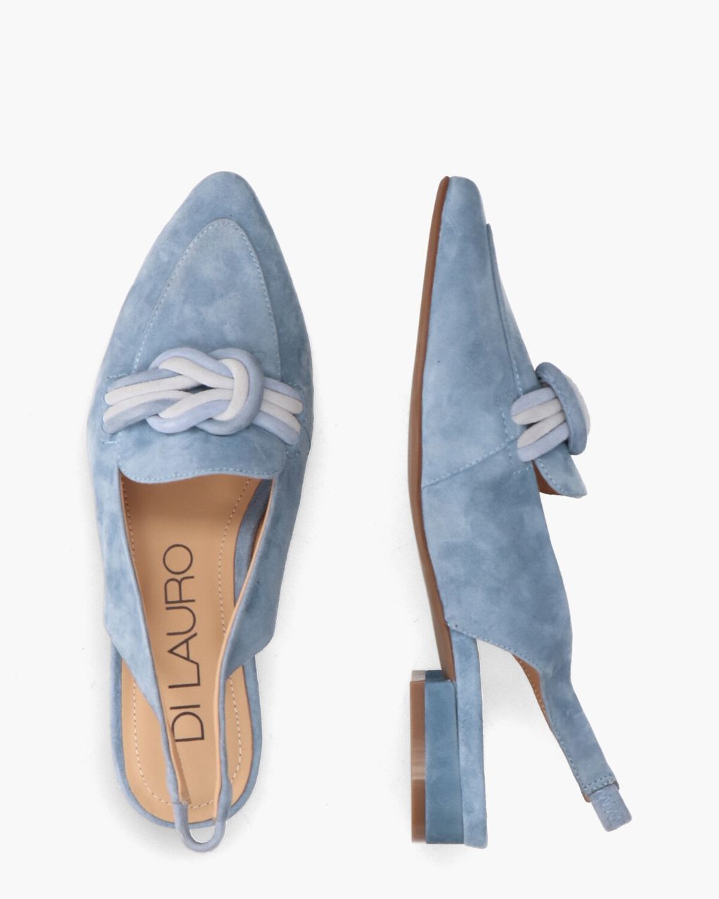 Di Lauro Teunice Lichtblauw Dames Slingbackloafers