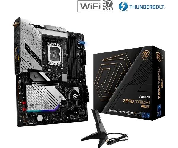 ASRock Z890 TAICHI LITE - Bundkort - ATX - LGA1851 sokkel - Z890 Chipset - USB4, USB-C 3.2 Gen 2x2, USB 3.2 Gen 1, USB 3.2 Gen 2 - 2.5 Gigabit LAN, 5 Gigabit Ethernet, Wi-Fi 7, Bluetooth - onboard grafik (CPU påkrævet) - HD Audio (5.1-kanal)