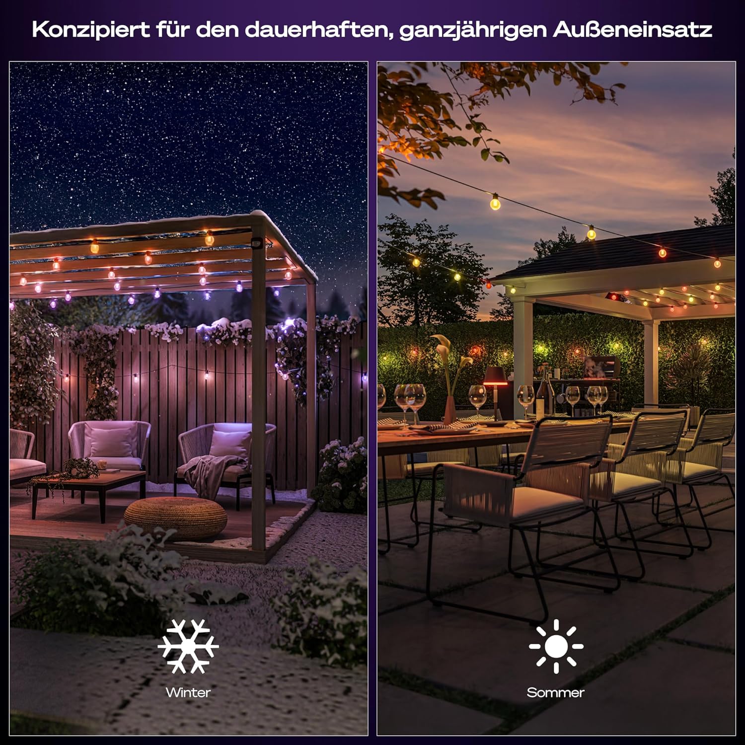 Philips Hue Festavia Globe Außenlichterkette, White and Color Ambiance, 21 M, 30 Lampenkugeln, dimmbar, Steuerung per Hue App, funktioniert mit Alexa,  Assistant und Home