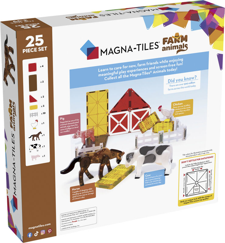 Magna-Tiles Magna-Tiles farm Animals, 25 pcs